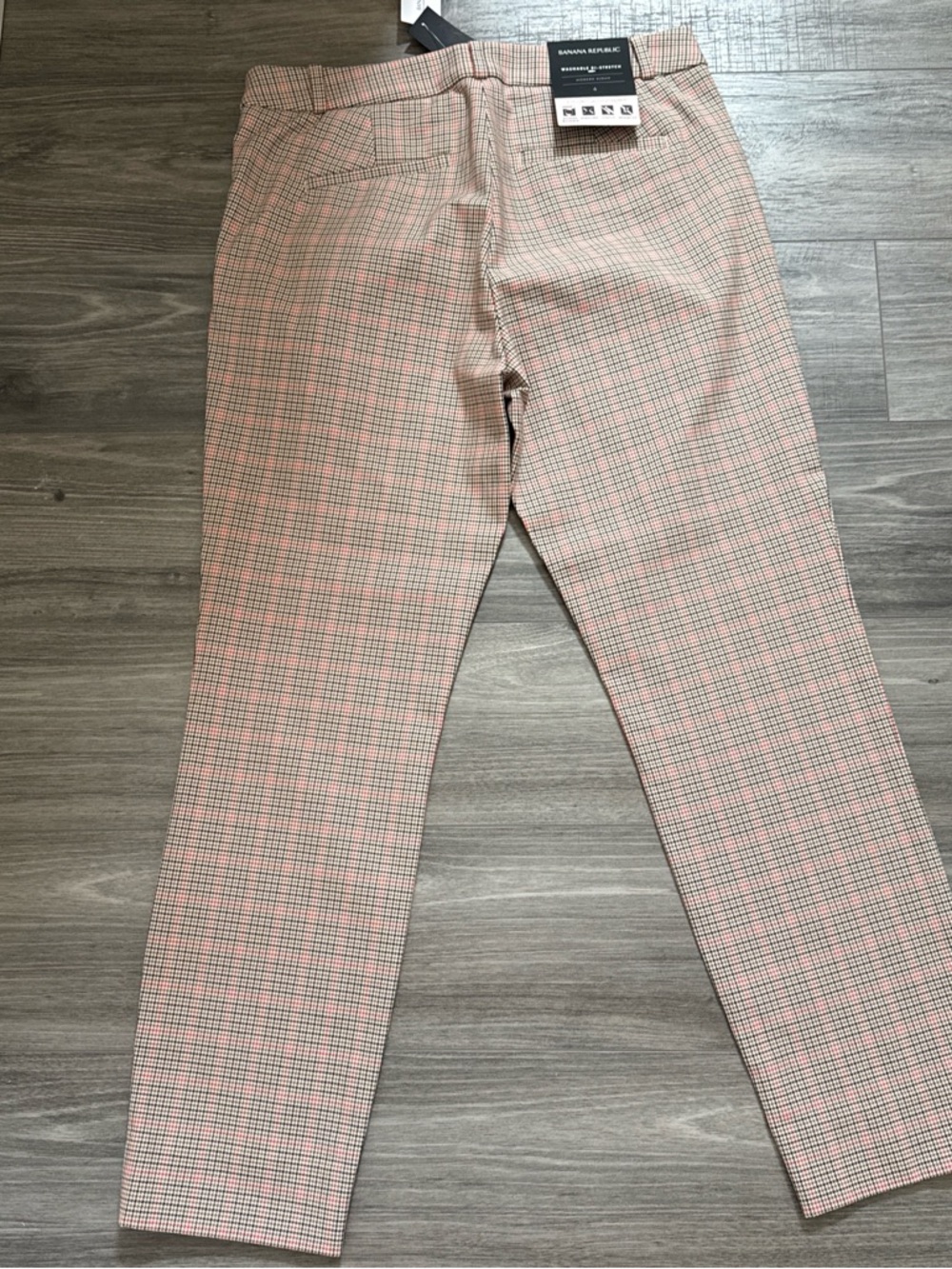 Banana Republic Washable Bi-Stretch Modern Sloan 6R Plaid Women's Trousers - Picture 3 of 7